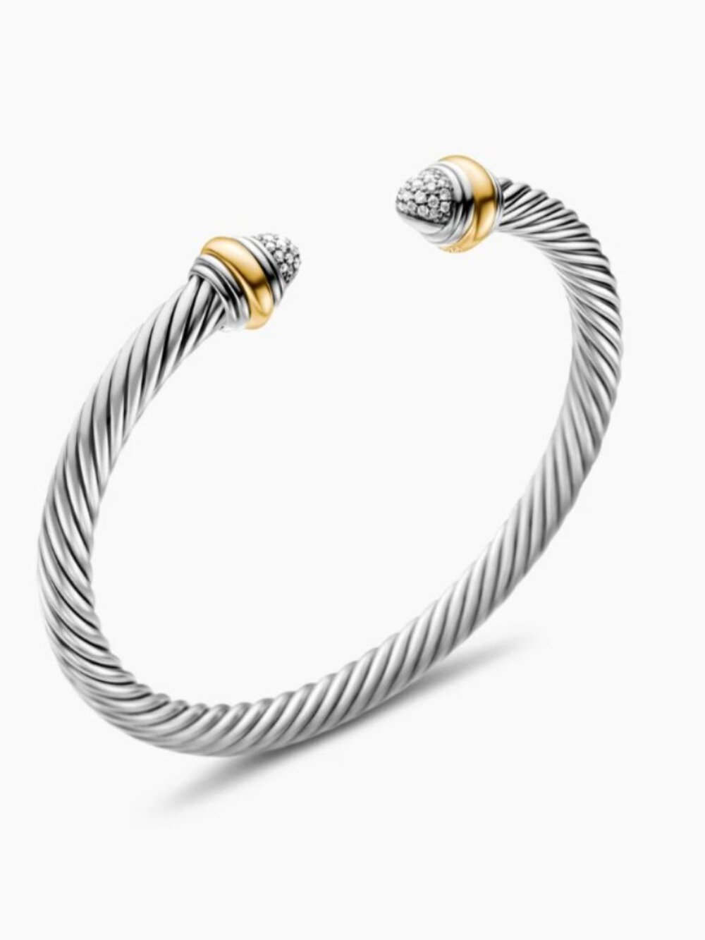 🌵🌵🌵David Yurman 5mm semi-full diamond two-tone bracelet
